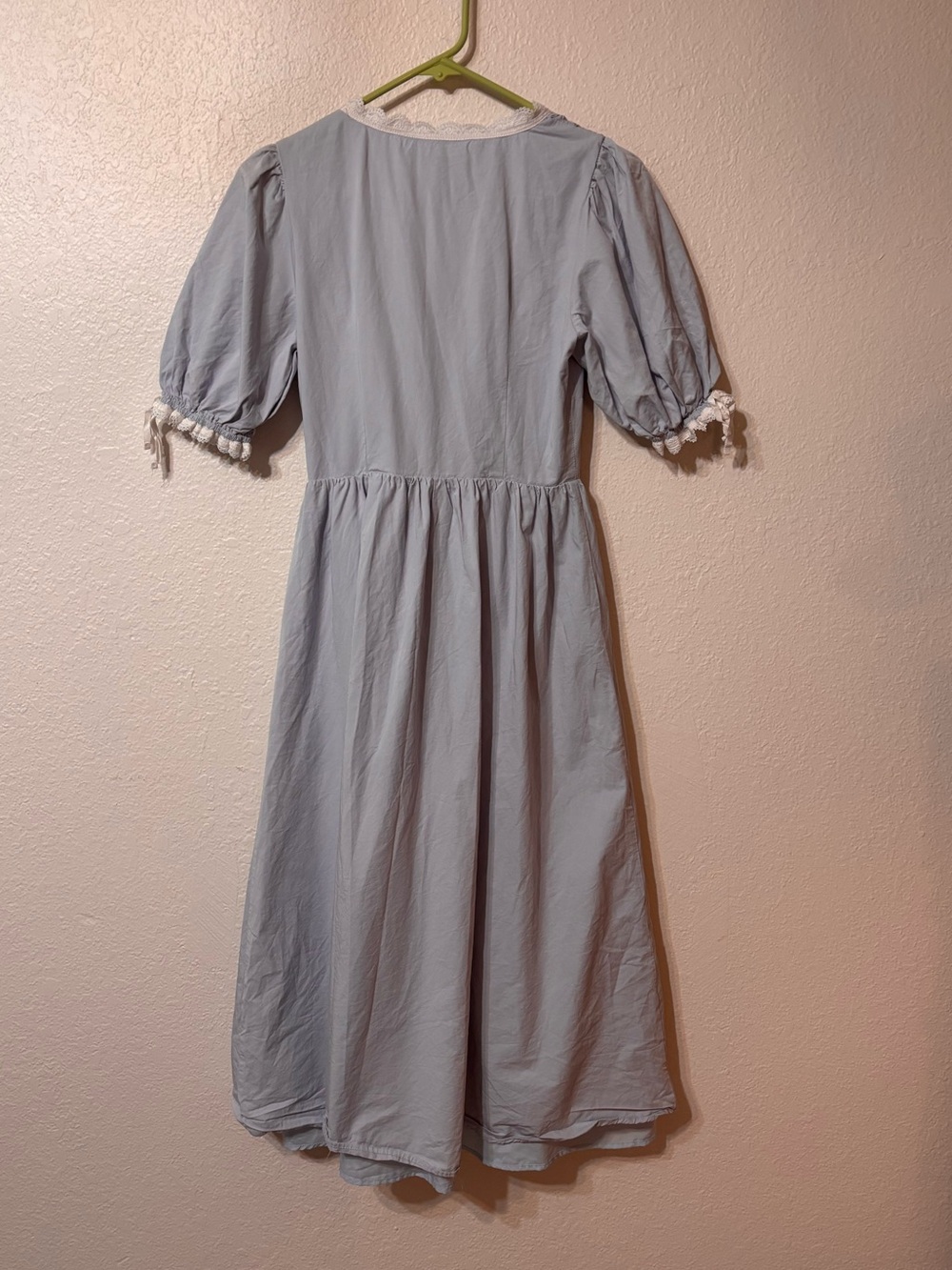 Bohme Blue Romy Lace Trim Midi Dress Small - Picture 5 of 5